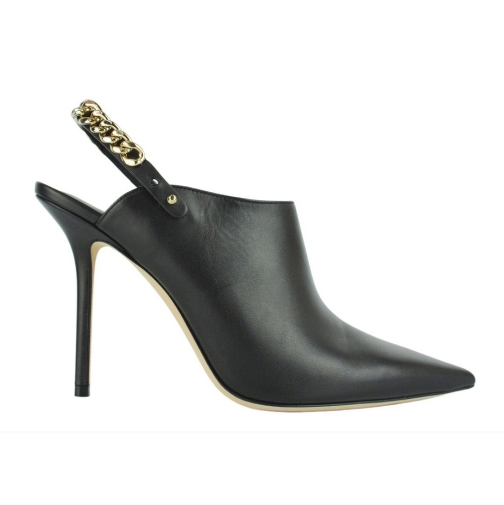 NwoB sz 39 Jimmy Choo black shoes with chains